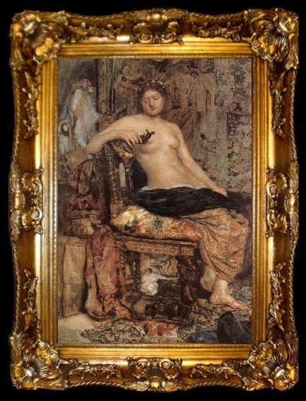 framed  Mikhail Vrubel Female Model in a Renaissance setting, ta009-2